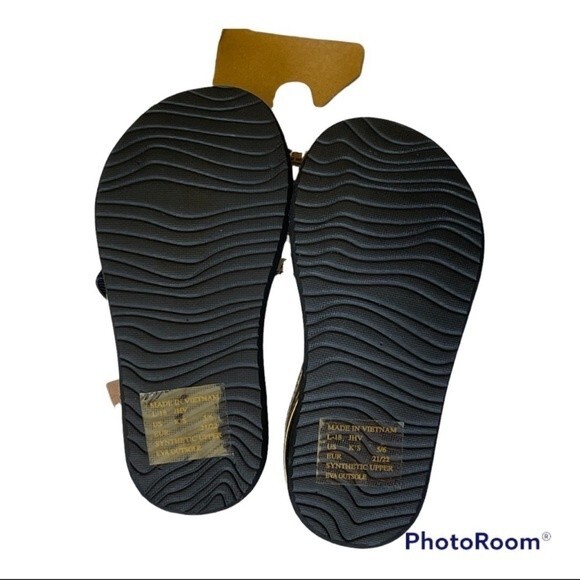 Reef Bliss-ful Baby Toddler Sandals Flip Flops Black Gold Strap - NWT - Picture 2 of 6